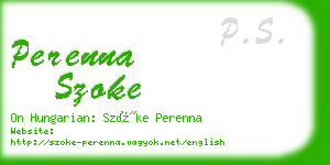 perenna szoke business card